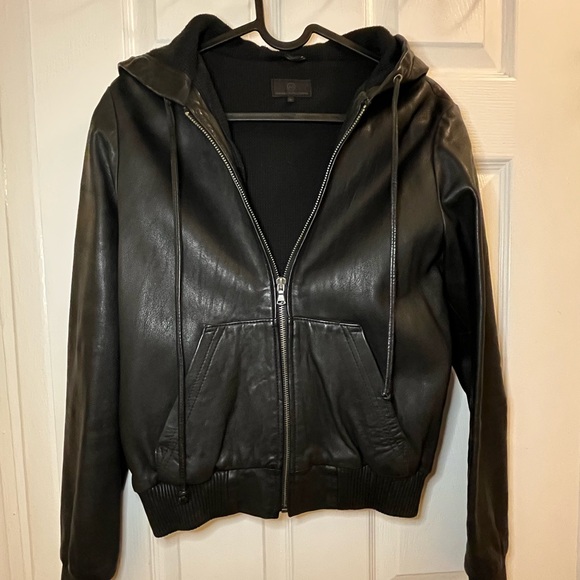 ジャケット・アウター Globe Studios LEATHER HOOD JACKET 'BLACK Leather Hood Jacket 'Black' – Globe Studios